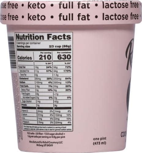 Rebel Cookie Dough Keto Ice Cream, 1 Pint - Fry’s Food Stores