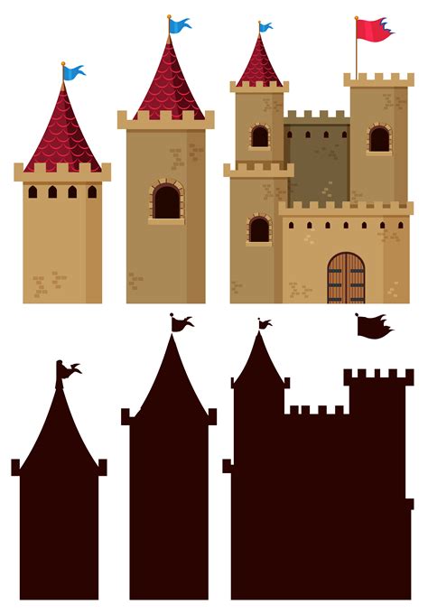 Set Of Castle Building 607774 Vector Art At Vecteezy