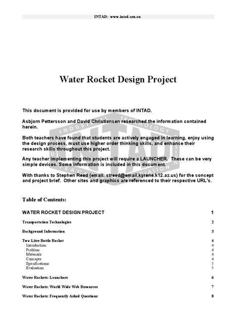 Water Rocket Design Project | PDF | Surveyor Program | Rocket