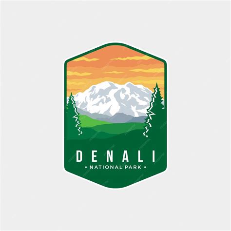 Premium Vector Denali National Park Emblem Patch Logo Illustration