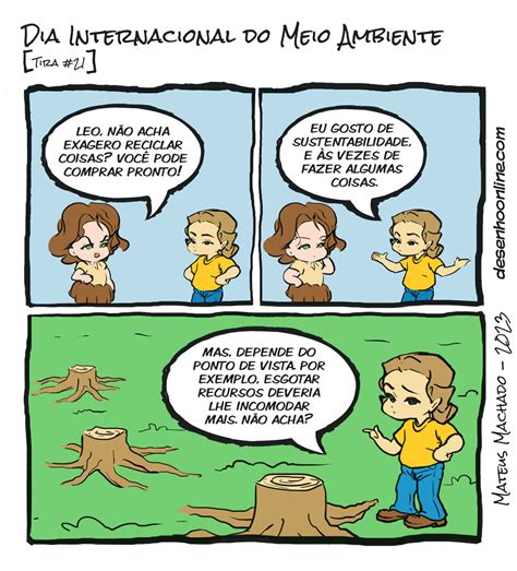 Quadrinho Sobre O Meio Ambiente - Dia Internacional do Meio Ambiente - Tira #21