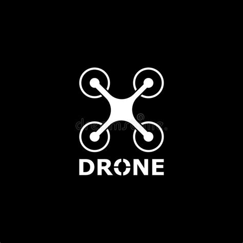 Quadrocopter Logo Drone Icon On Dark Background Stock Vector