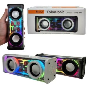 Caixa De Som Bluetooth Colortronic TWS 10W Led RGB Hrebos CS 200 Hrebos