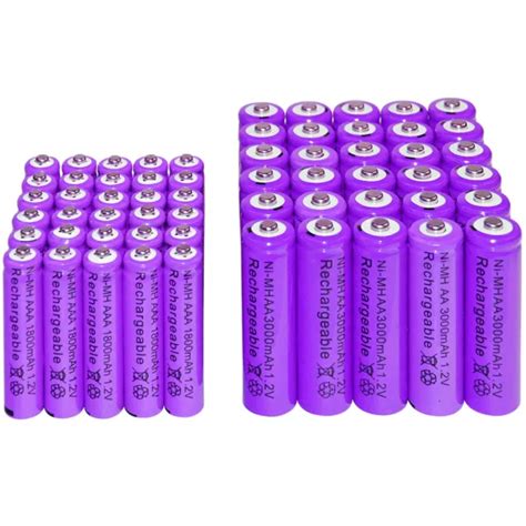 30xaa 3000mah 30x Aaa 1800mah 1 2v Ni Mh Rechargeable Battery 2a 3a Purple Cell 57 22