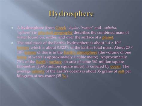 Hydrosphere Presentation