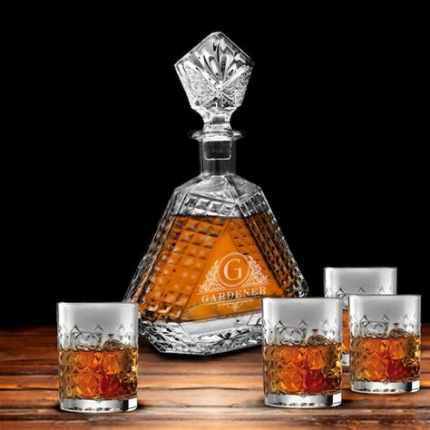 Whiskey Decanter Set Personalized Glass Decanter Bourbon - Etsy