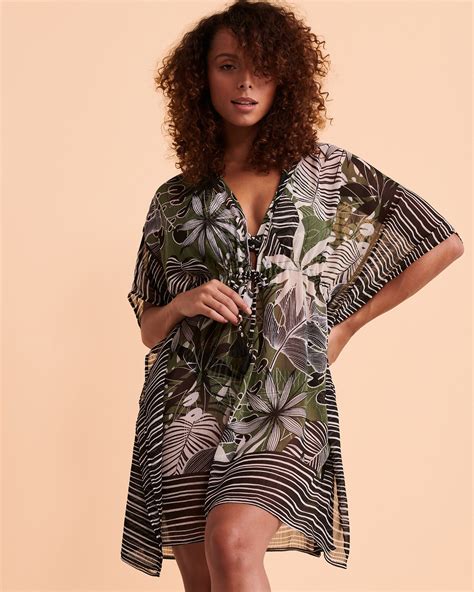 Bleu Rod Beattie Bold Moves Caftan Tropical Print Bikini Village