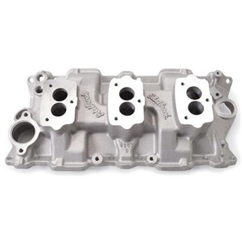 Edelbrock 5418 Small Block Chevy 3x2 3 Bolt Carb Intake Manifold