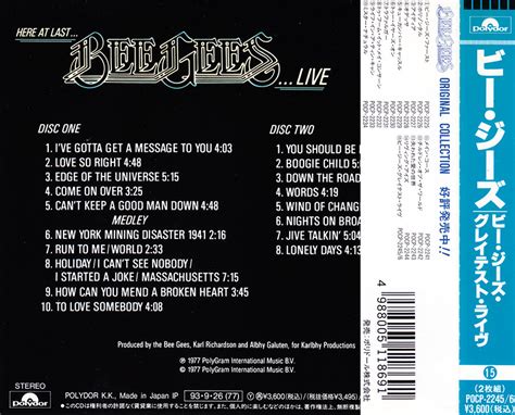 Bee Gees Here At Last Bee Gees Live 1977 2cd Japanese