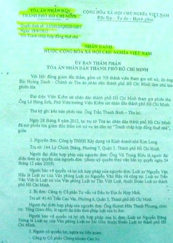 Vksnd Tối Cao Kháng Nghị Quyết định Bất Thường Của Tand Tp Hồ Chí Minh