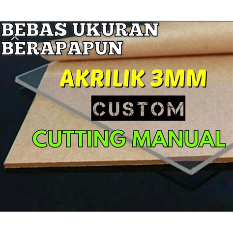 Jual Akrilik Lembaran Custom Mm Bening Cutting Manual Acrylic Sheets