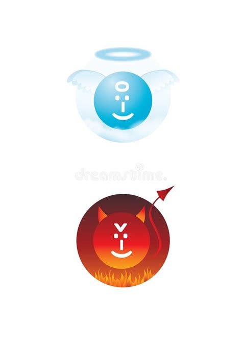 Angel and Devil Symbol with Smileys Stock Vector - Illustration of love ...