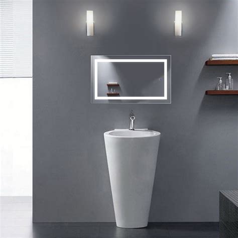 LED Bathroom Mirror // Defogger + Dimmer // Vertical (18"L x 30"W ...