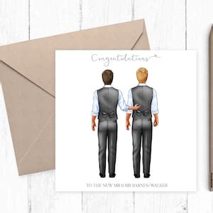 Personalised Mr Mr Wedding Card Gay Wedding Card Same Sex Wedding