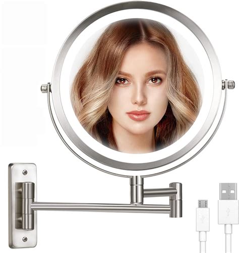 Amazon Vesaur Rechargeable Wall Mounted Lighted Makeup Mirror