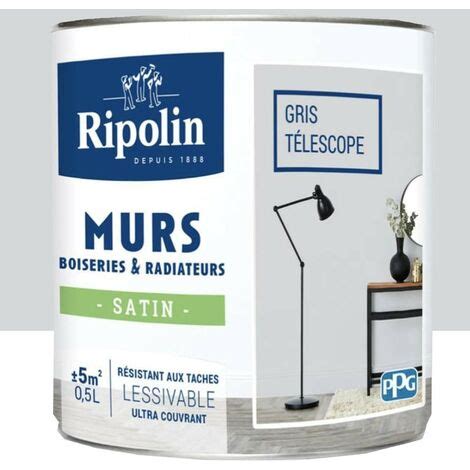 Peinture Murs Boiseries Radiateurs RIPOLIN Satin Gris télescope 0 5 L