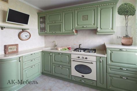 👉 Деревянные зеленые кухни, купить кухню из дерева зеленого цвета от ...