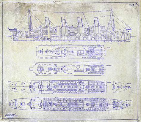 The Titanic Ship Blueprint Greeting Card for Sale by Jon Neidert