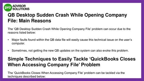 PPT How To Deal With QuickBooks Crashes When Opening Company File