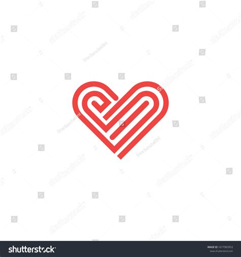 Outline Heart Vector Logo Design Template Stock Vector (Royalty Free ...