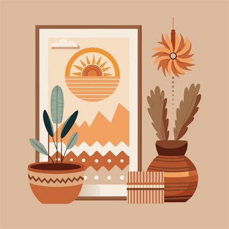 Premium Vector Boho Wall Art Design