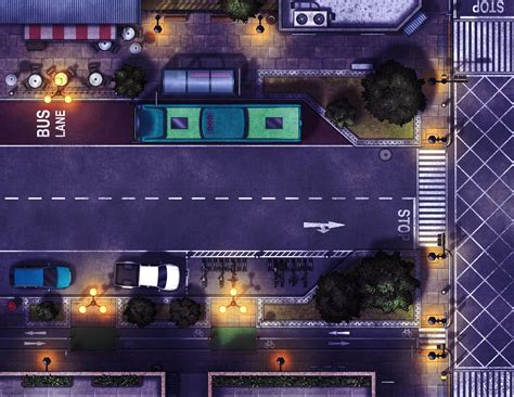 Free Modern City Streets TTRPG Battlemaps — Tom Cartos