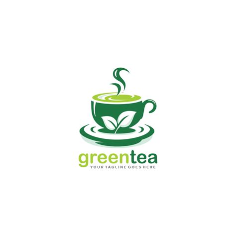 Green tea logo design vector 12047901 Vector Art at Vecteezy