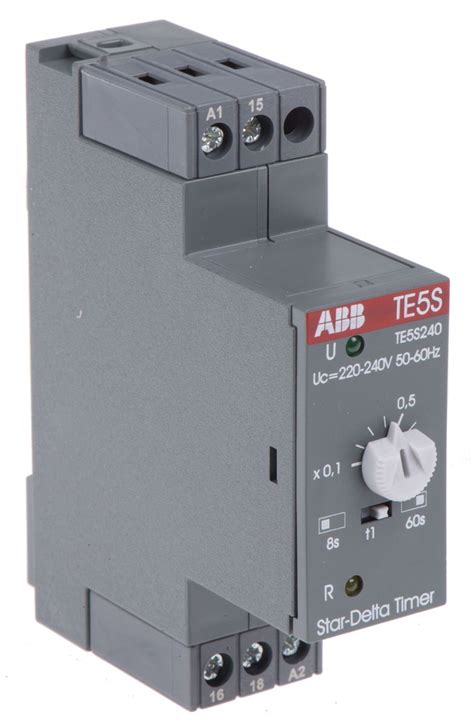 ABB Timer Relay ON Delay 220 240V Ac 0 8 8s DIN Rail Mount RS