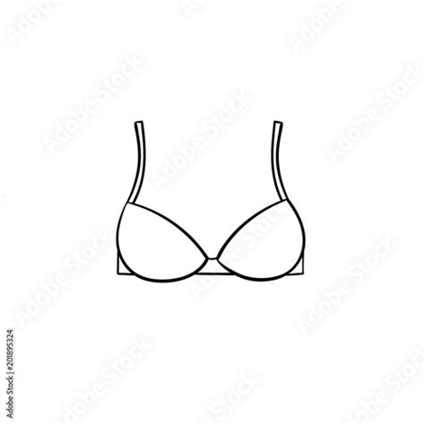 Bra Hand Drawn Outline Doodle Icon Female Lingerie Bra Vector Sketch