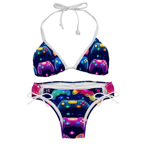 Game Controller Swim Suit Bikini Sets With Detachable Sponge