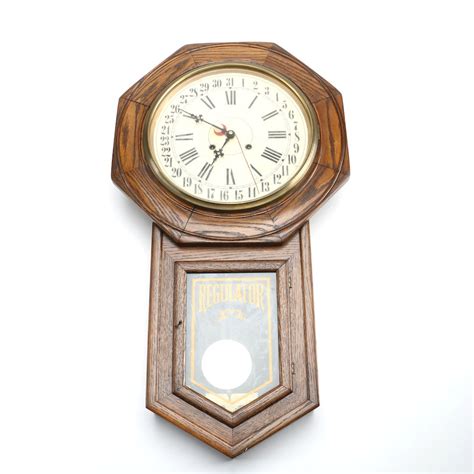 Regulator Oak Wall Clock Ebth