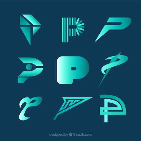 Moderne Letter P Logo Collecti Gratis Vector