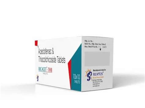 Ricacet TH8 Aceclofenac Thiocolchicoside Tablet 8 Mg At Rs 222