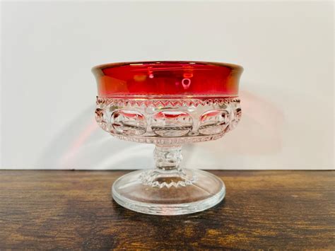 Tiffin Red Ruby Franciscan Kings Crown Dessert Cup Sherbert Etsy