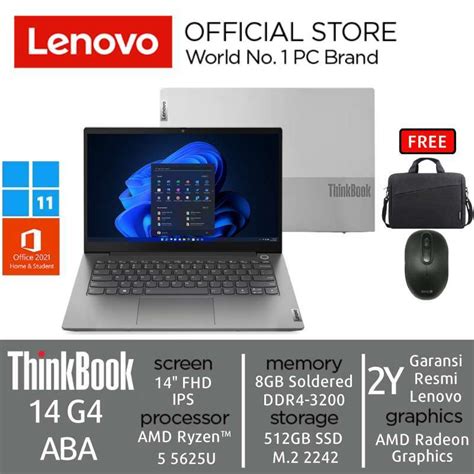 Promo Lenovo Thinkbook 14 G4 80id Ryzen 5 5625u 8gb 512gb Ssd 14 Win