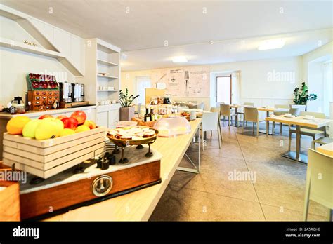 hotel breakfast restaurant interior  background empty architecture