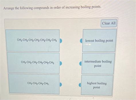 Solved Arrange The Following Compounds In Order Of Chegg