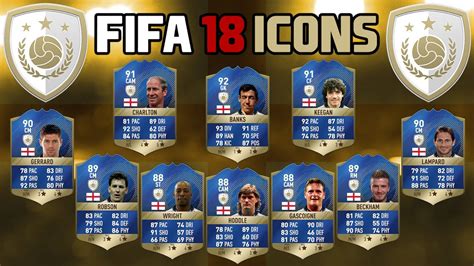 FIFA 18 ICONS Predictions English FUT ICON Cards Ultimate Team