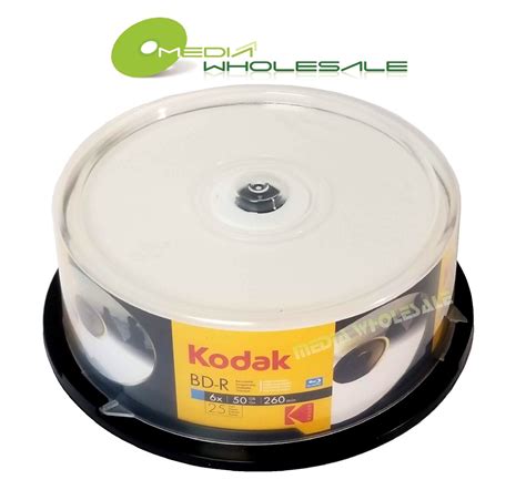 25 KODAK 50GB Blank Blu Ray BD R BDR DL 6X Dual Double Layer Inkjet