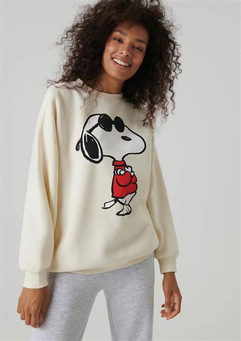 Sinsay Bluza Oversize Snoopy Kremowy Ceny I Opinie Ceneo Pl