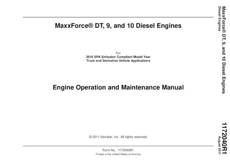 Pdf Engine Operation And Maintenance Manualmanual Eged Maxxforce