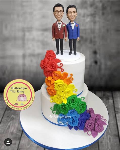 Same Sex Wedding Cake Decorated Cake By Authentique Cakesdecor