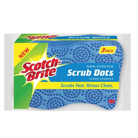 M Scotch Brite Scrub Dots Non Scratch Scrub Sponge Pack