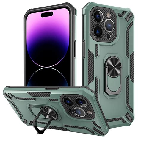 ELEHOLD Rugged Case For IPhone 15 Pro Max 360 Rotatable Ring Holder