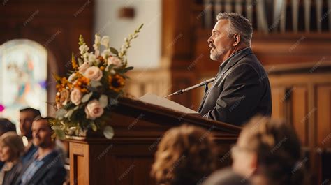 premium ai image pastor preaching   pulpit preaching