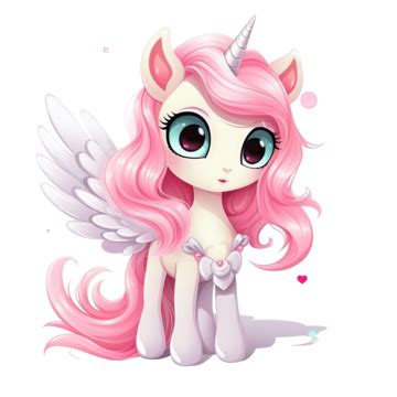 Cute Unicorn Princess Cartoon Pegasus Pony Kawaii For Valentine Day