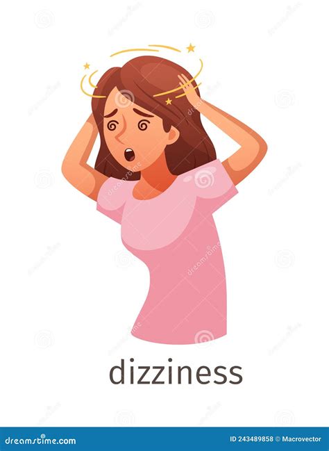 Dizziness Diabetes Symptom Composition Stock Vector Illustration Of