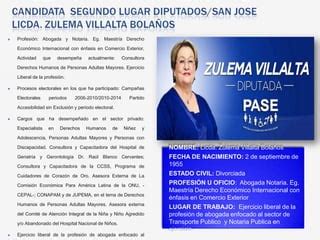 Biografías Candidatos a Diputados 2014 Zulema Villalta PPT Descarga