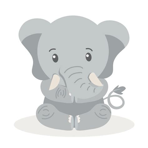 Cute baby elephant sitting vector 1886524 Vector Art at Vecteezy