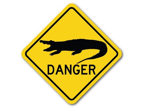 Alligator Danger Sign Crocodile Danger Alligator Caution Vinyl Decal